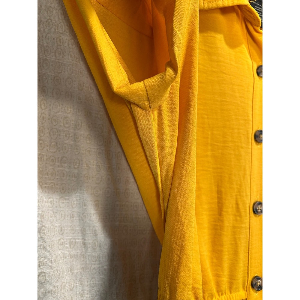 Millenium Mustard Yellow Button Front Midi Shirt … - image 4